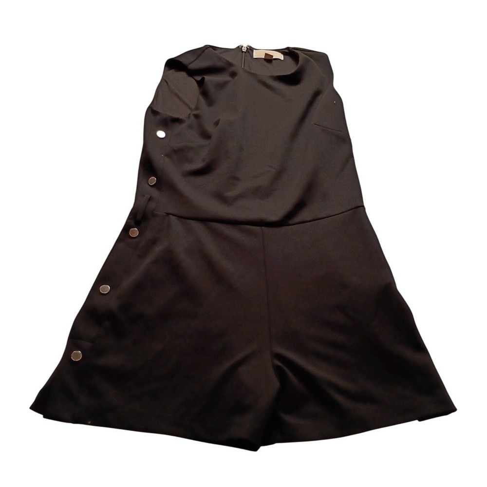 Michael Kors Black Sleeveless Button Side Romper Small Jumpsuit